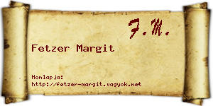 Fetzer Margit névjegykártya